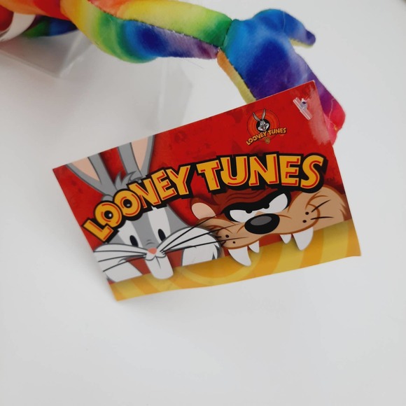 NWT 2016 Colorful Looney Tunes Tazmanian Devil Plush Tie Dye Rainbow Toy 8.5" - Picture 12 of 12